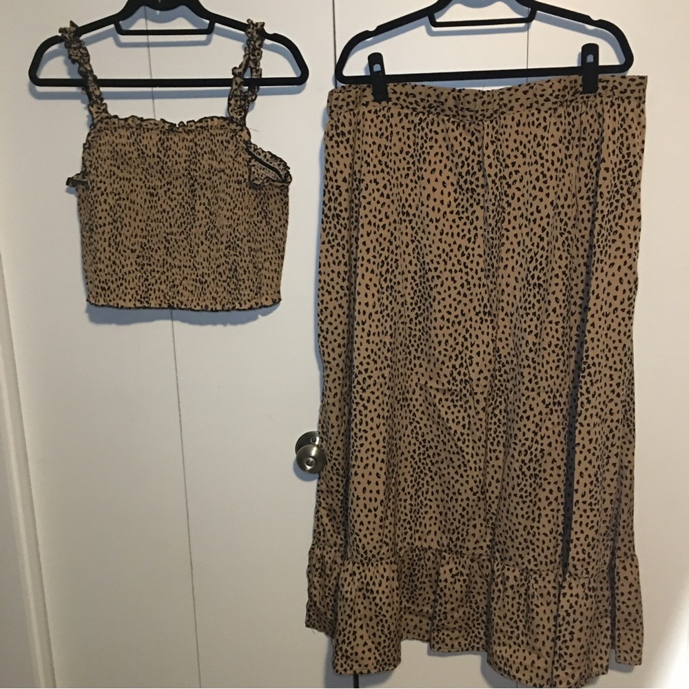 Shein Skirt with Crop top Set Animal Print Size 4X Preowned